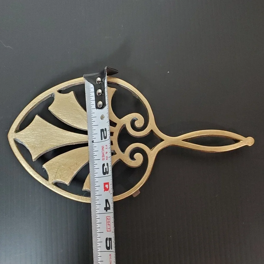 Vintage Pal-Bell 562C brass metal raised kitchen‎ pot trivet decorative MCM
